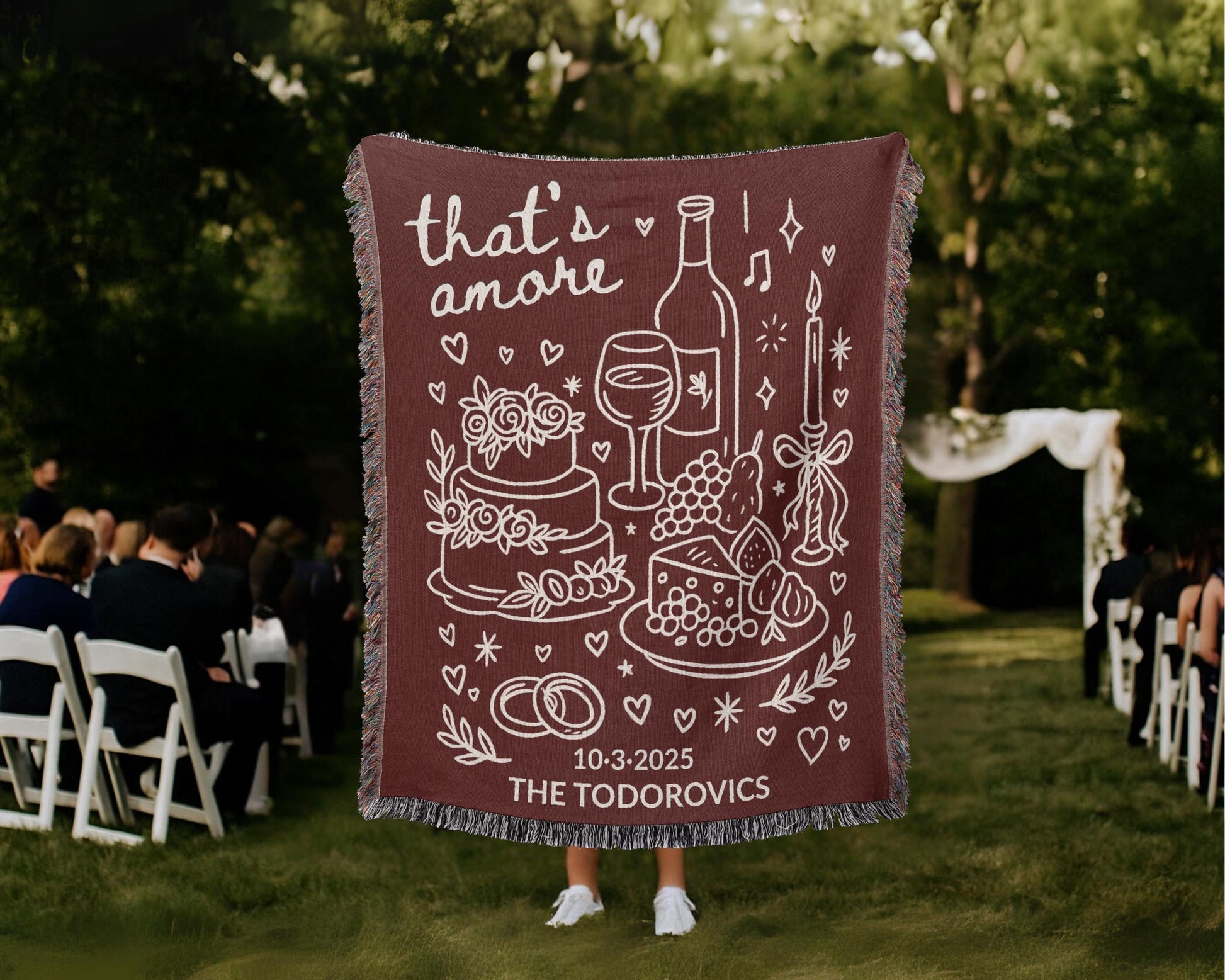 Red That's Amore Woven Blanket - Oh Happy Blankets