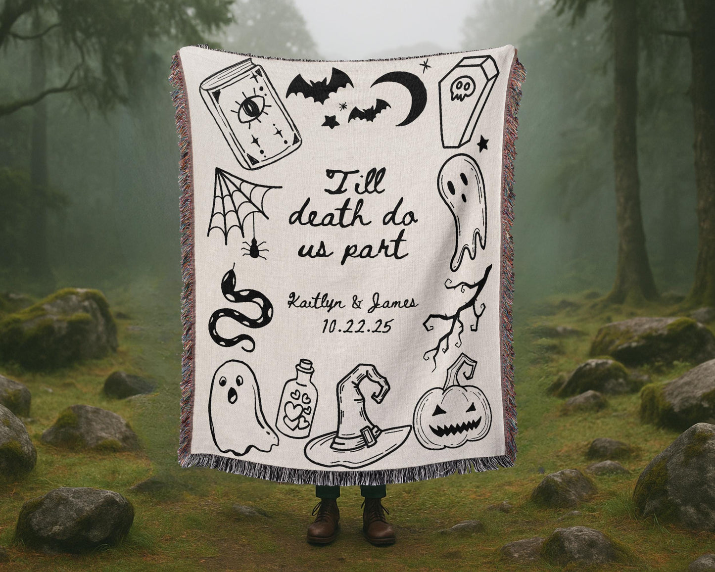 Gothic Custom Wedding Woven Blanket - Oh Happy Blankets