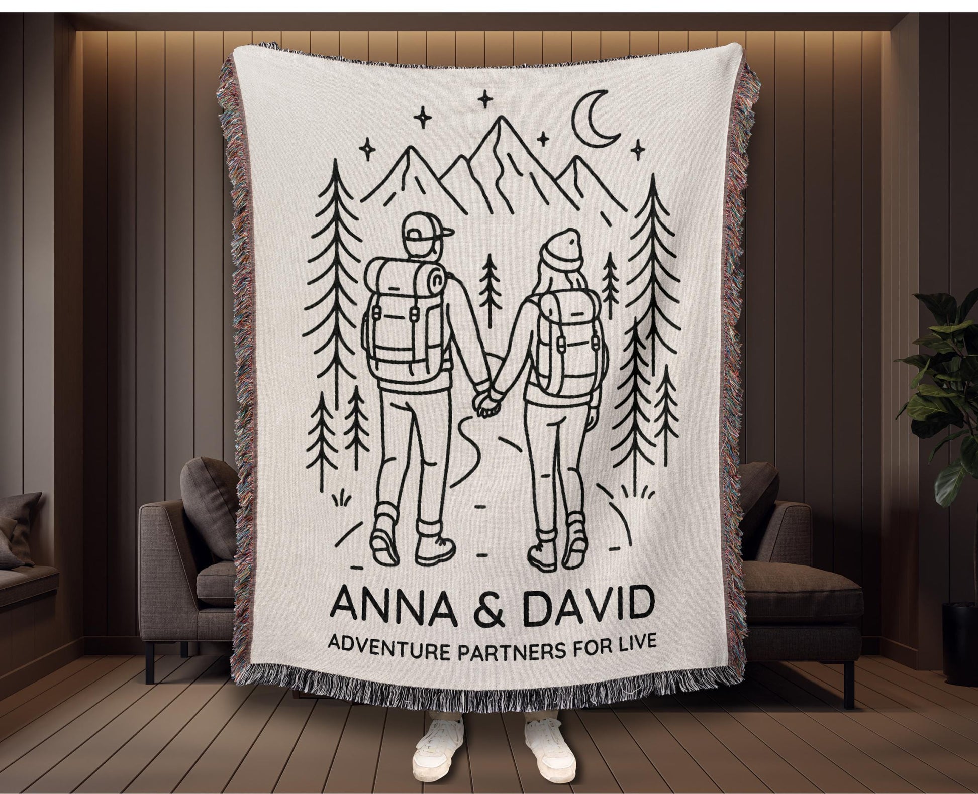 Outdoor Wedding Custom Woven Blanket - Oh Happy Blankets