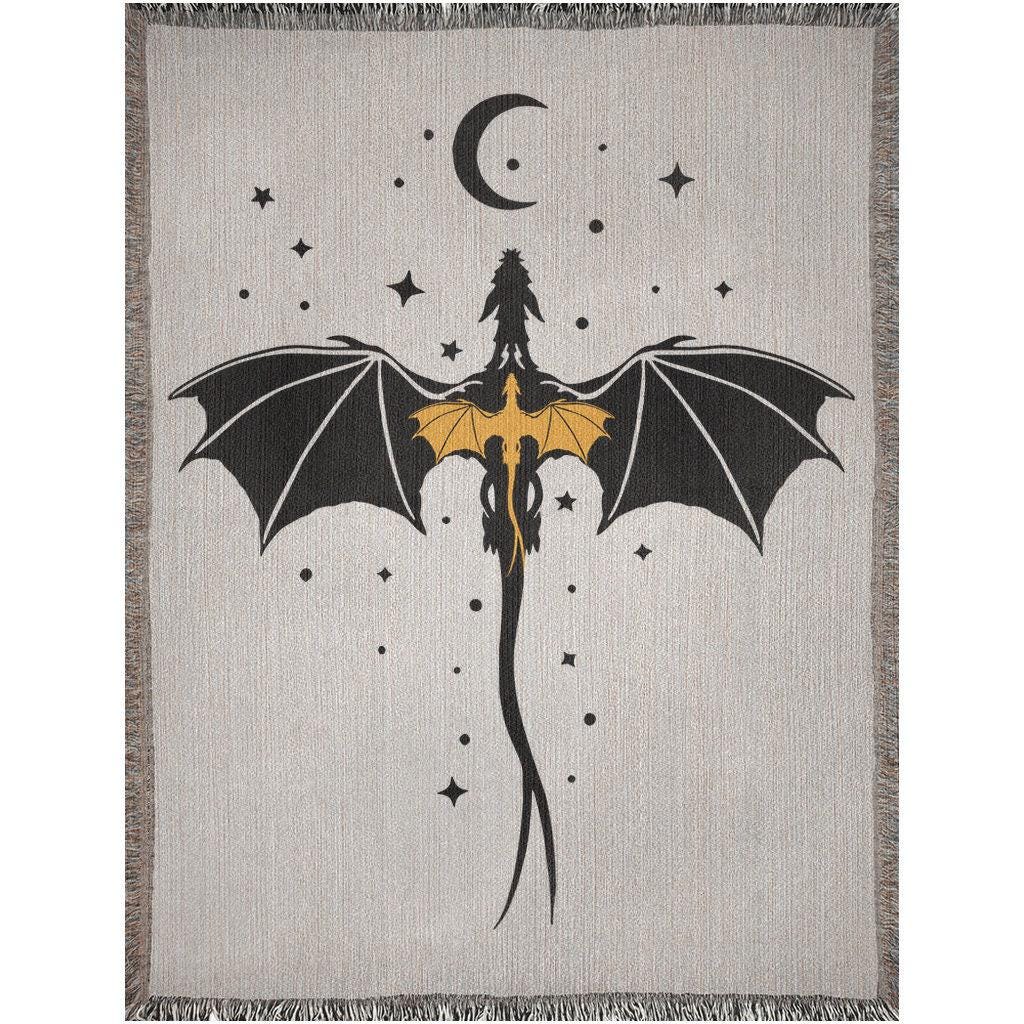 Bookish Dragon Woven Blanket