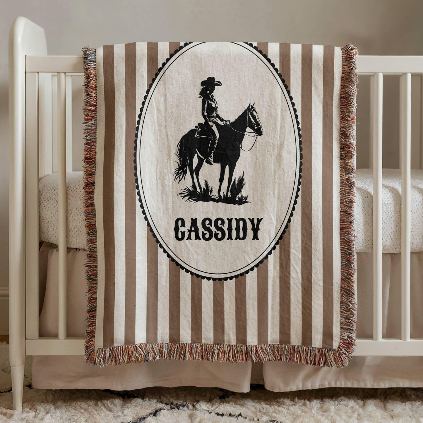 Striped Cowgirl Woven Blanket