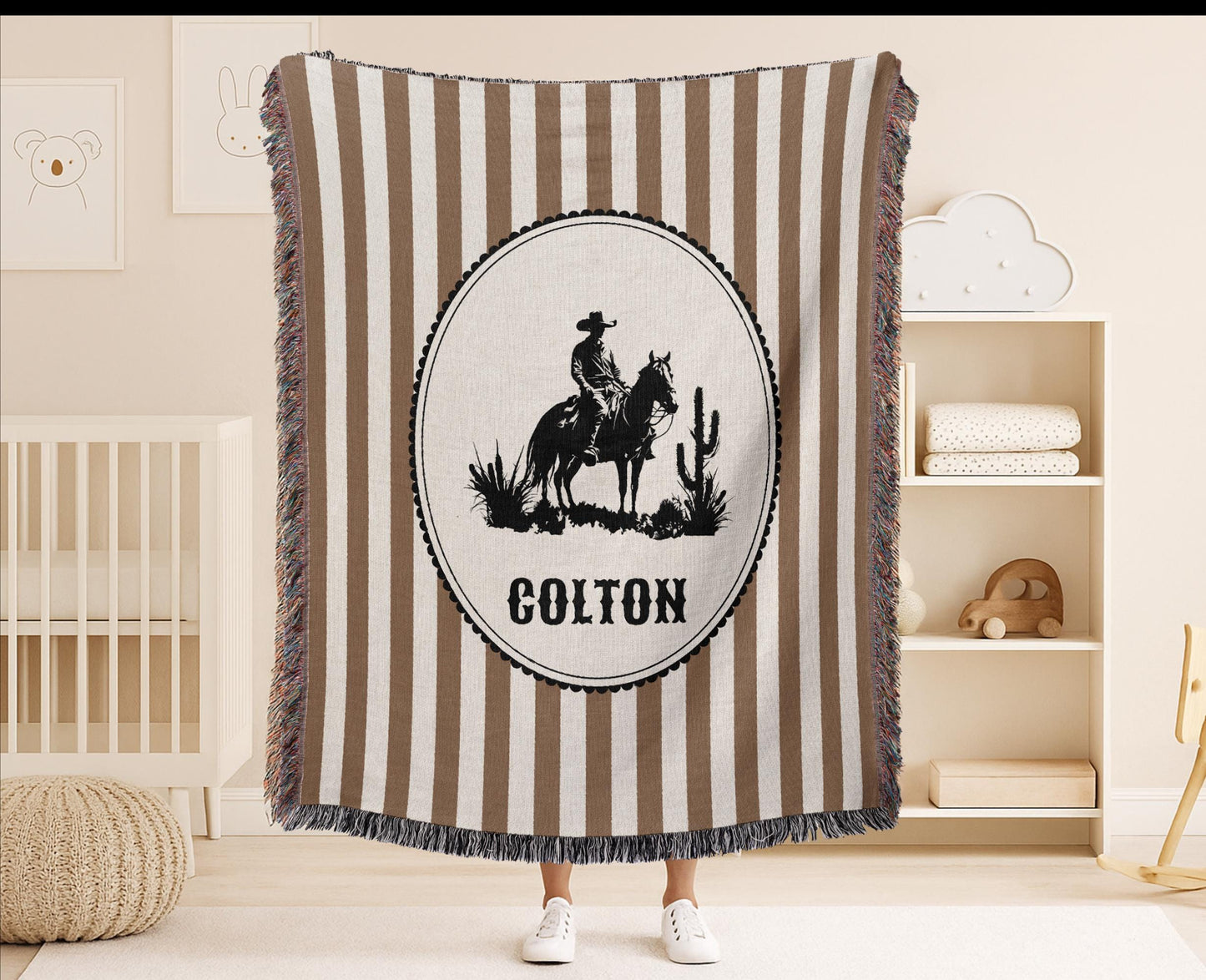 Vintage Western Baby Woven Blanket - Oh Happy Blankets