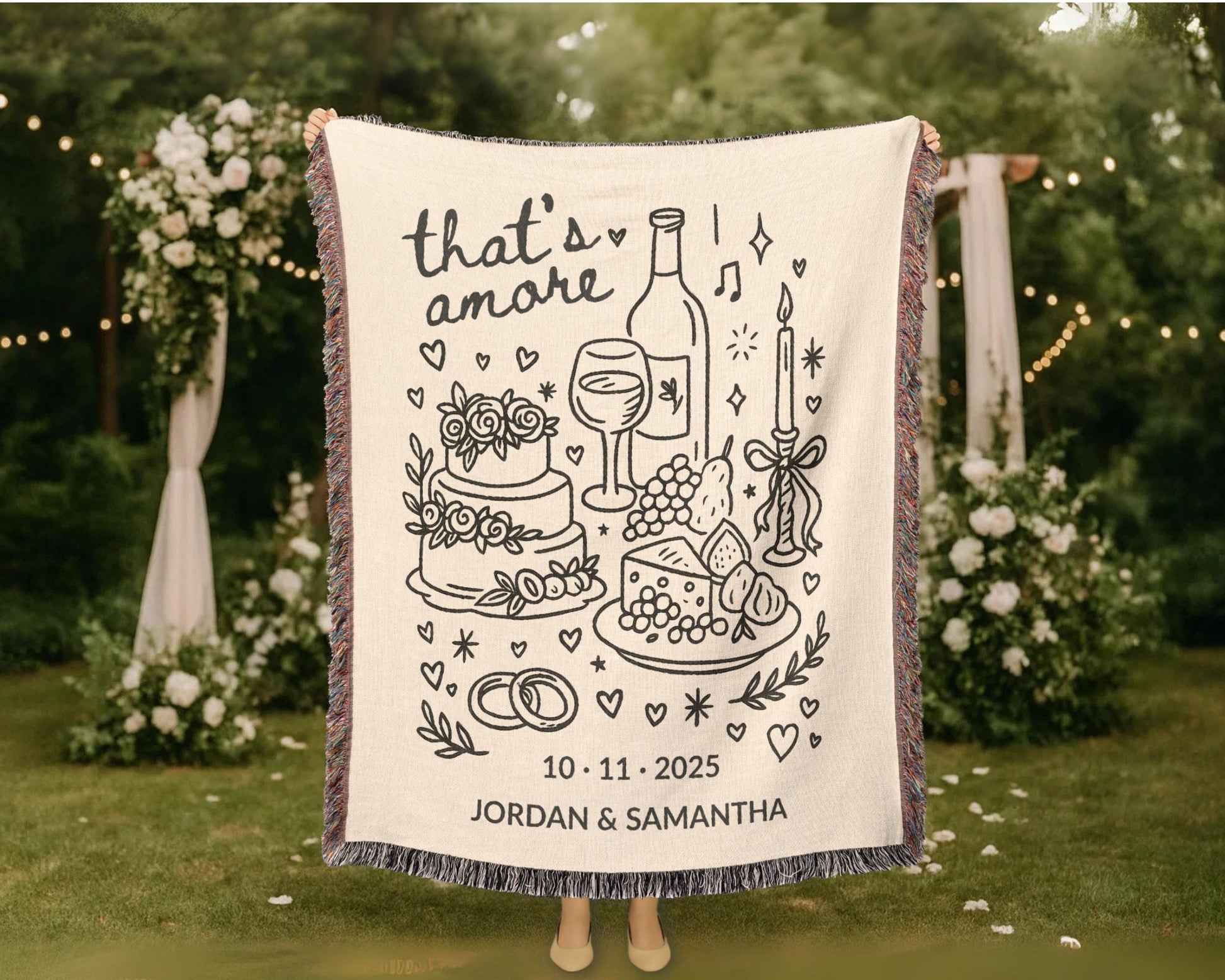 That's Amore Wedding Woven Blanket - Oh Happy Blankets