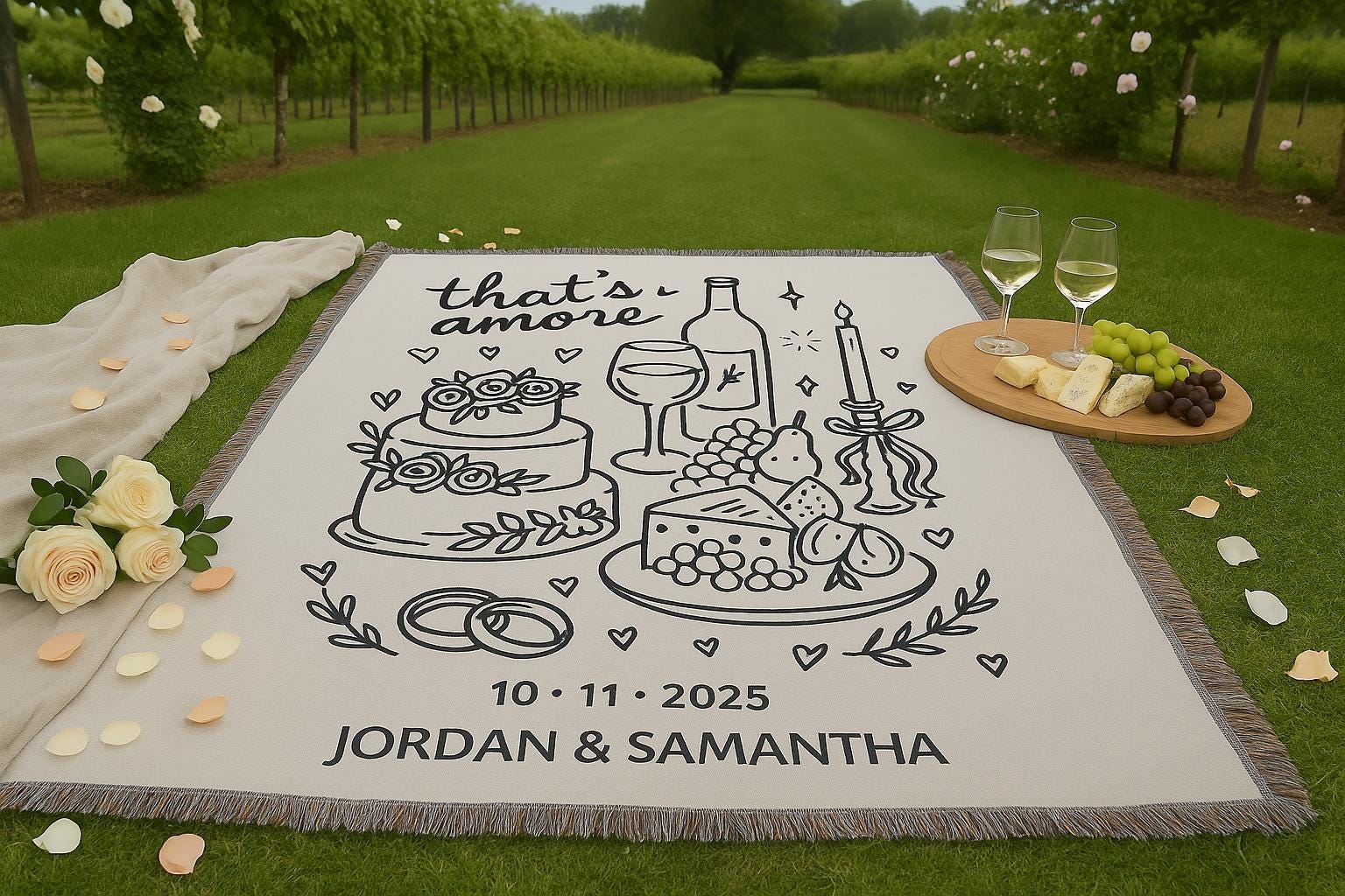 That's Amore Wedding Woven Blanket - Oh Happy Blankets