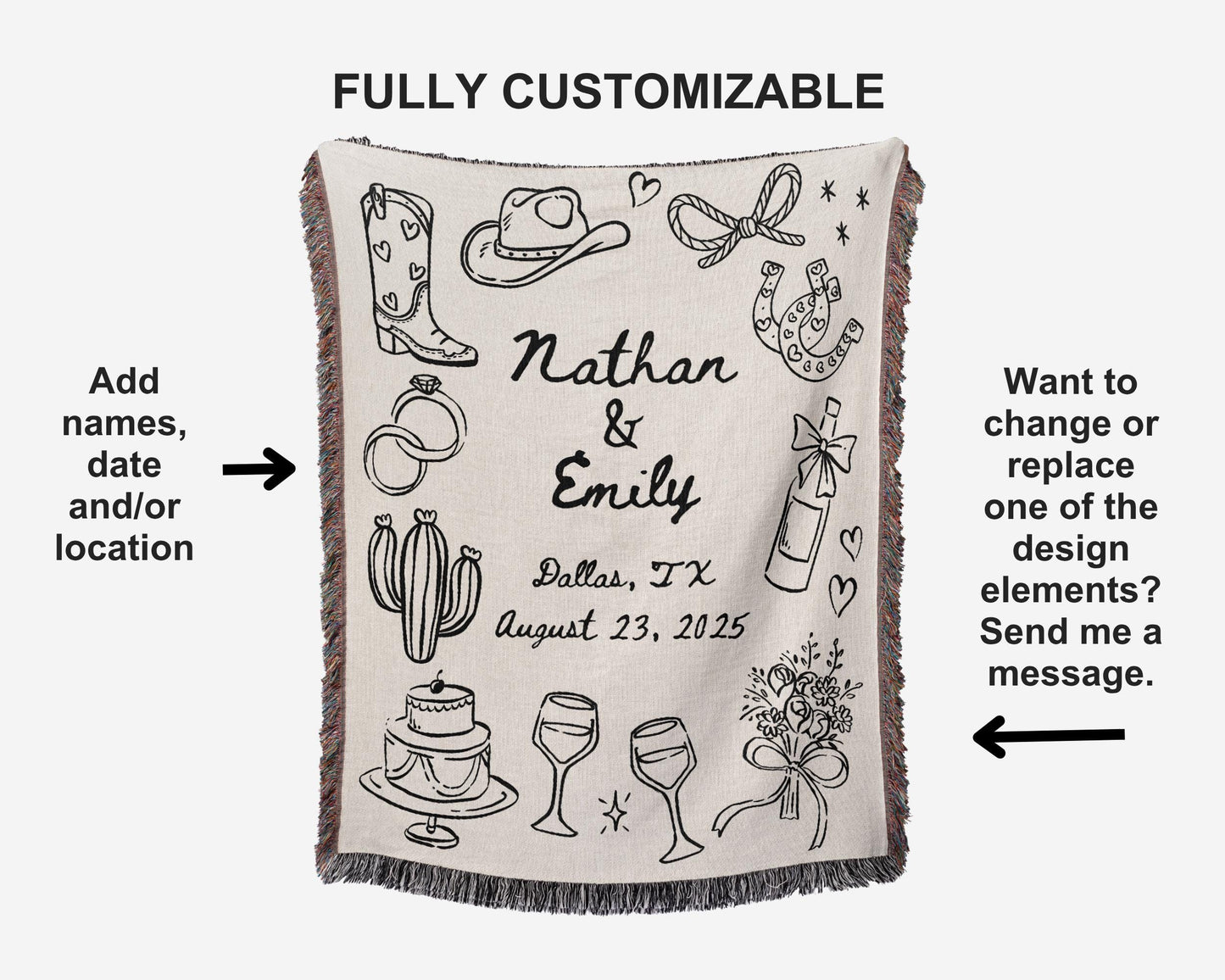 Western Wedding Woven Blanket