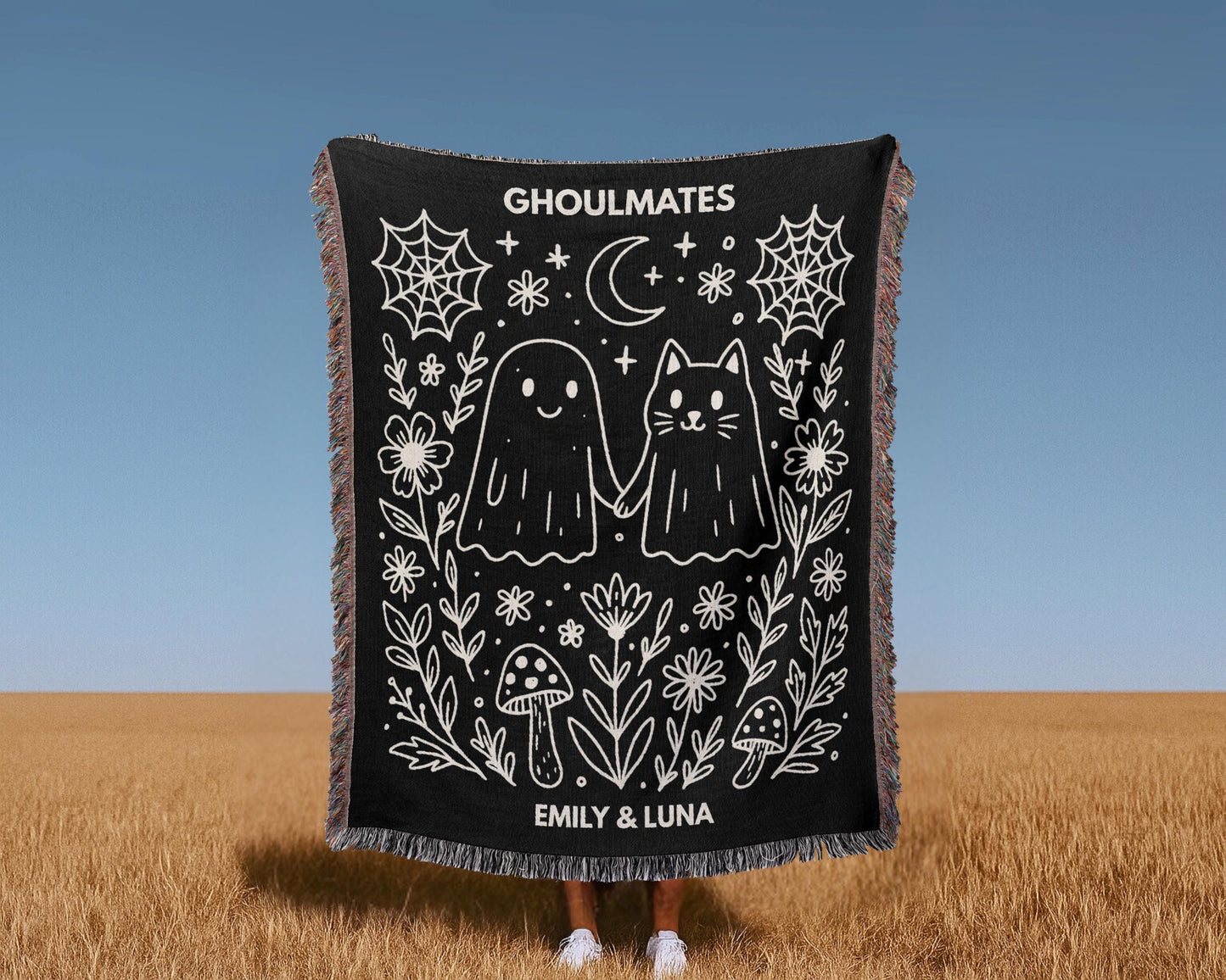 Ghoulmates Halloween Woven Blanket