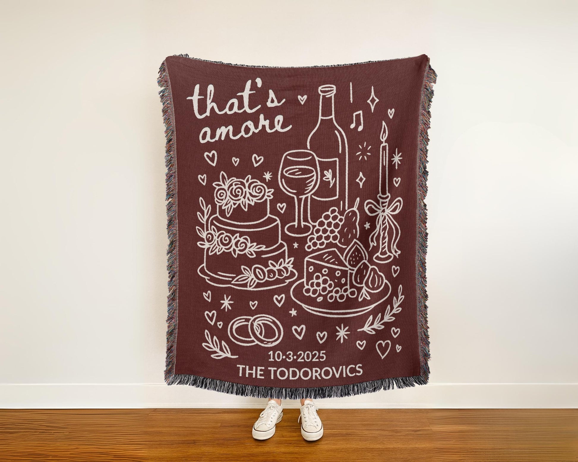 Red That's Amore Woven Blanket - Oh Happy Blankets