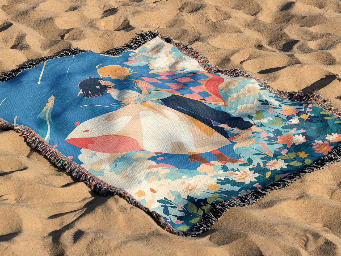 Howl & Sophie Woven Blanket – Ghibli Inspired Moving Castle Throw, Japanese Anime Gift - Oh Happy Blankets