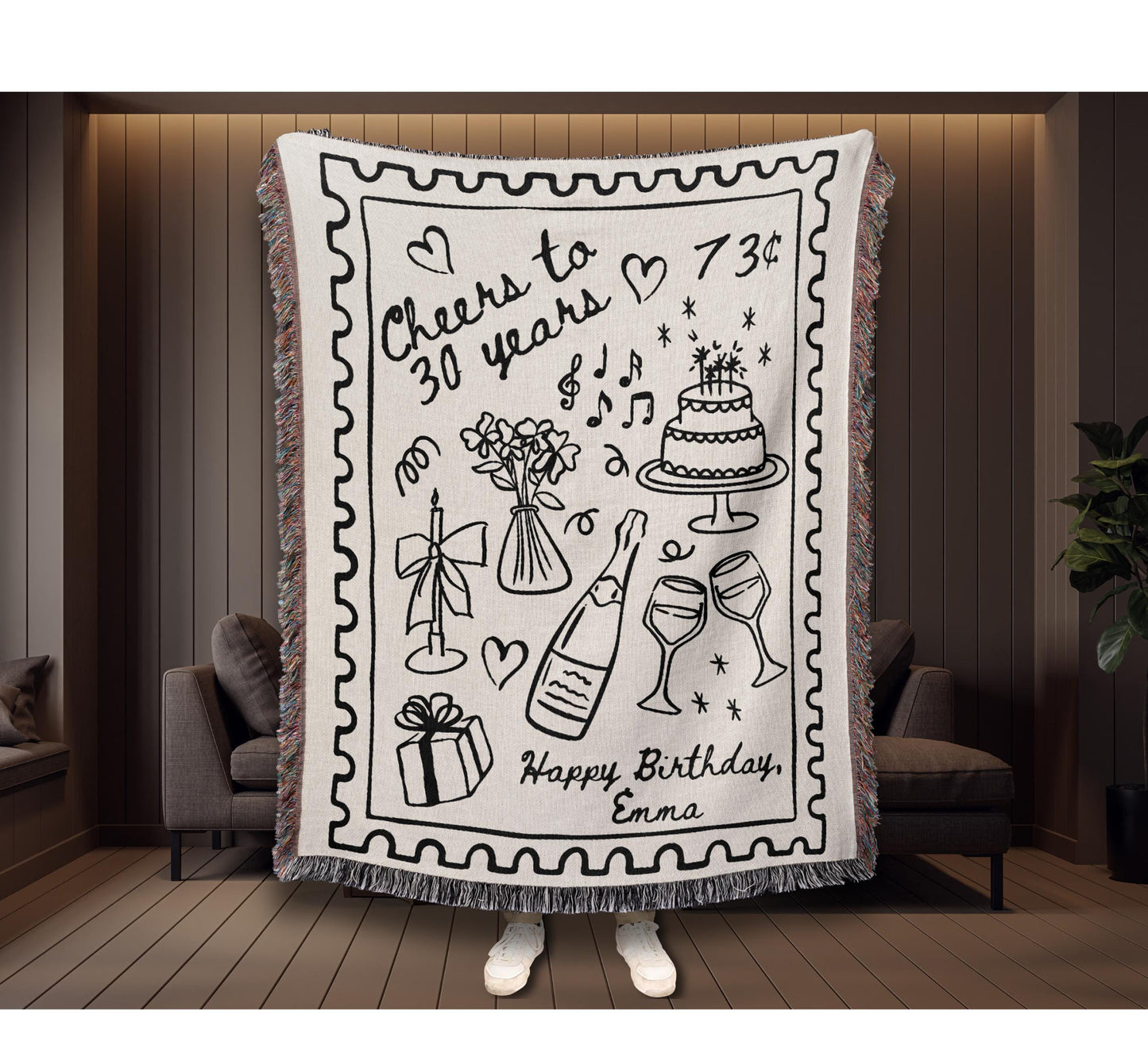 Cheers Birthday Woven Blanket