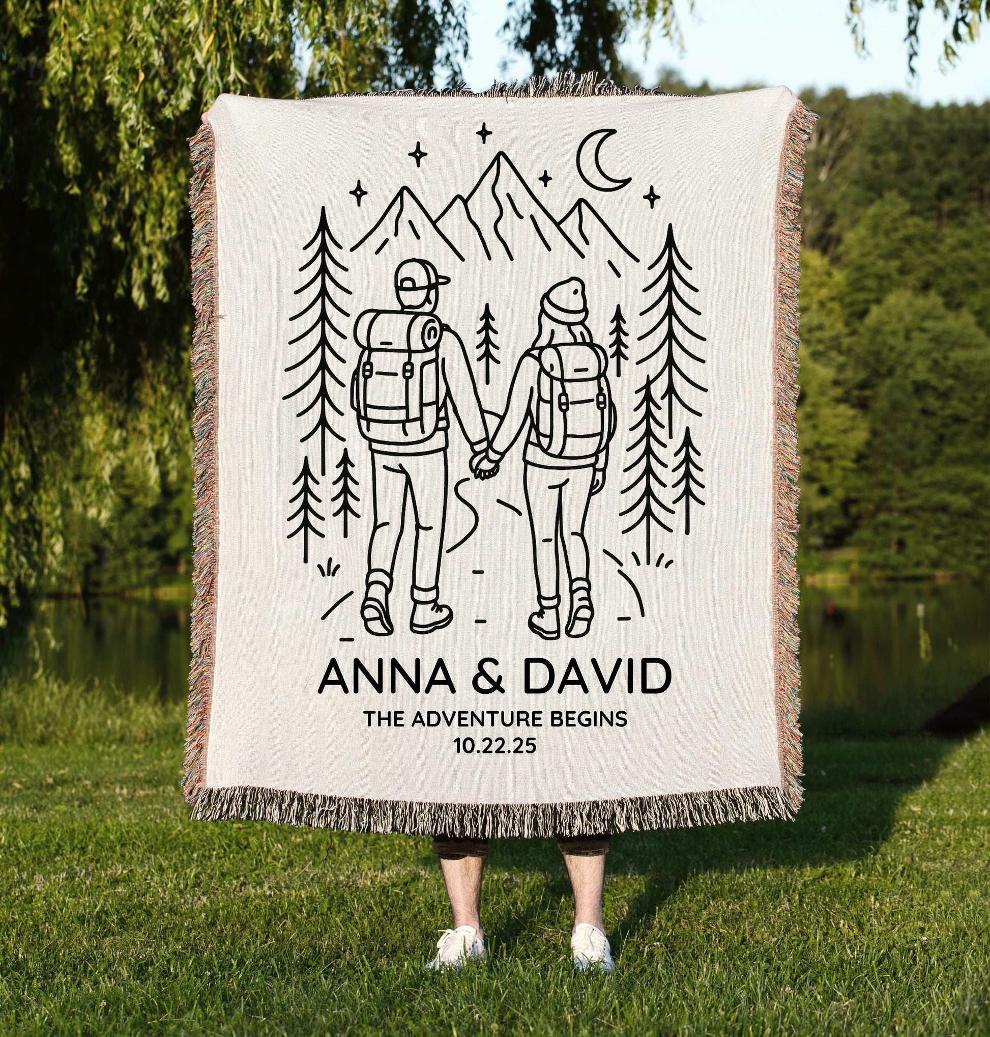 Outdoor Wedding Custom Woven Blanket - Oh Happy Blankets