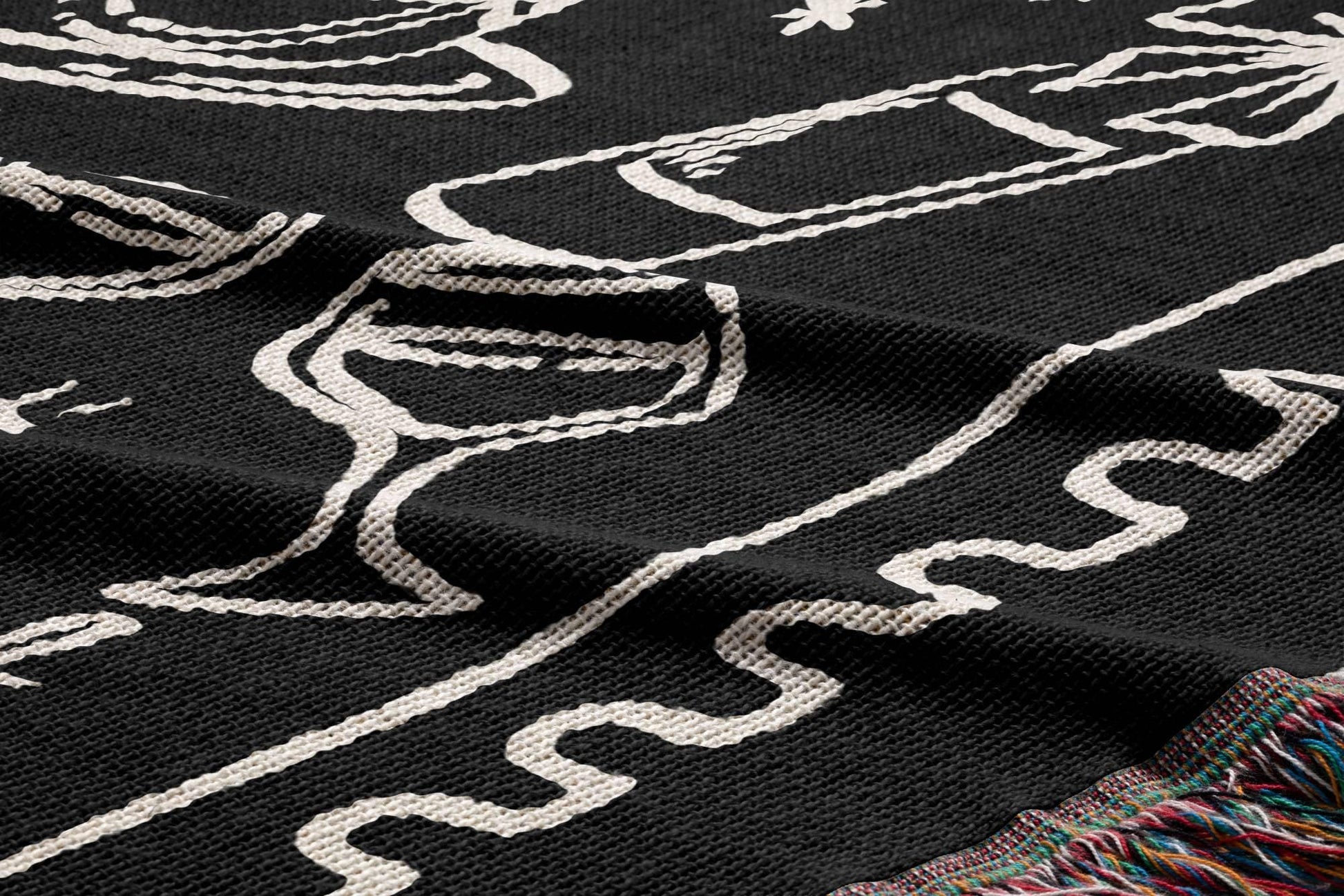Black Wedding Stamp Woven Blanket - Oh Happy Blankets