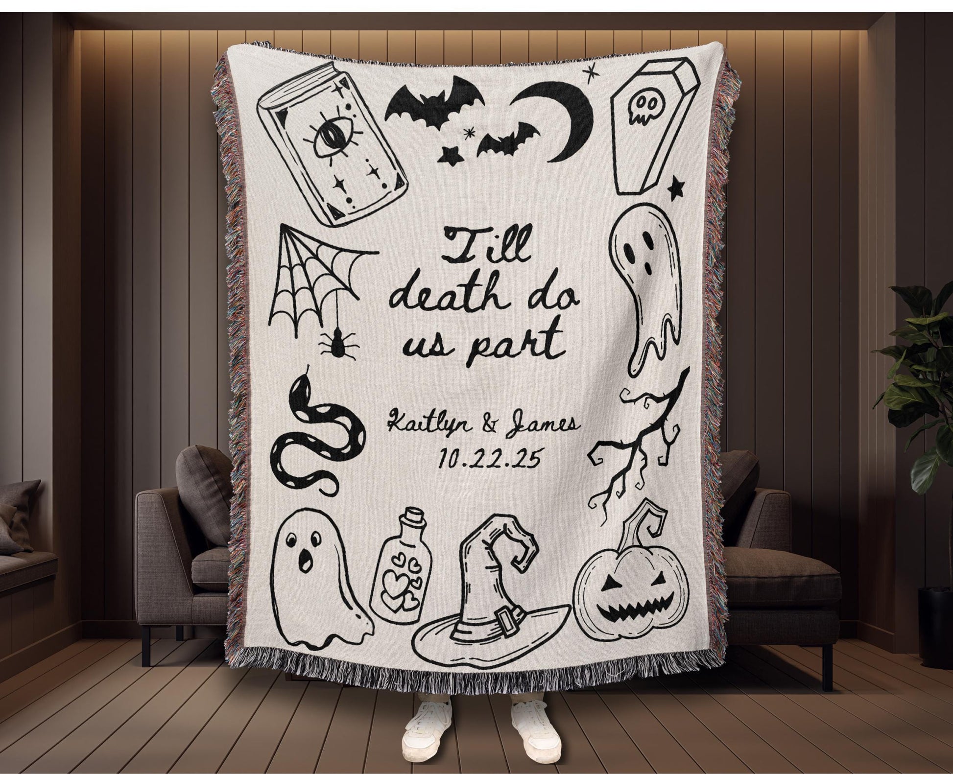 Gothic Custom Wedding Woven Blanket - Oh Happy Blankets