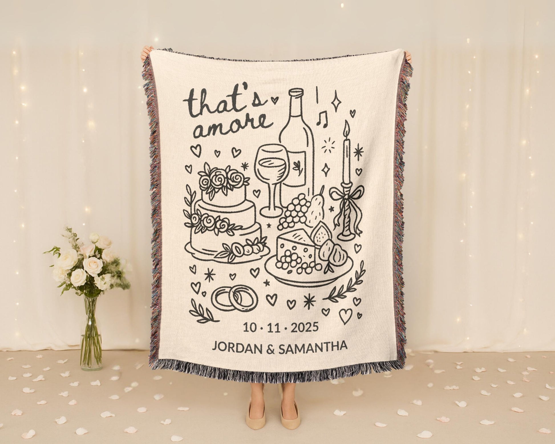 That's Amore Wedding Woven Blanket - Oh Happy Blankets