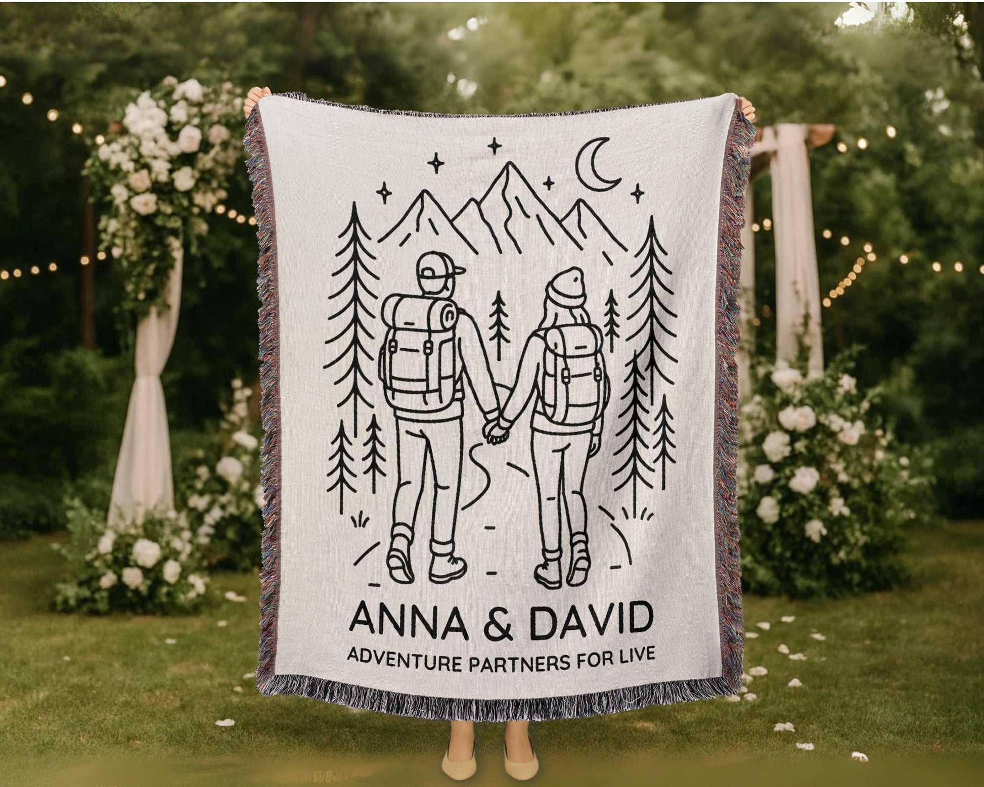 Outdoor Wedding Custom Woven Blanket - Oh Happy Blankets