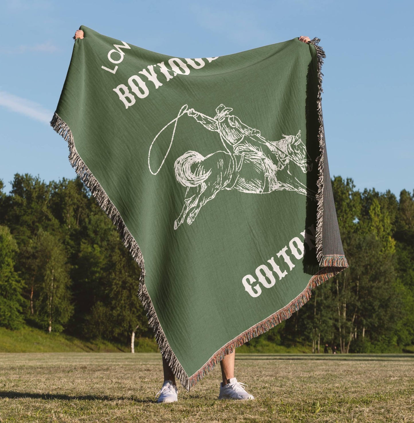 Green Western Nursery Woven Blanket