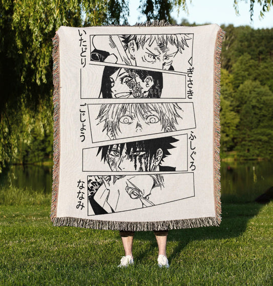 Anime Fan Gift: Anime Manga Japanese Woven Blanket with unique design, perfect decorative throw for home decor enthusiasts.