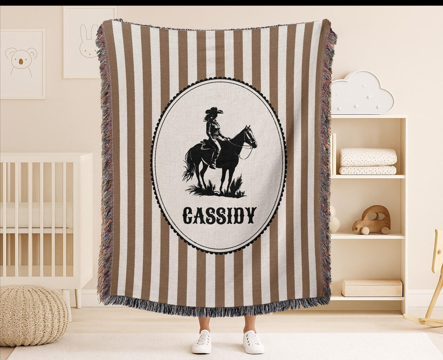 Striped Cowgirl Woven Blanket