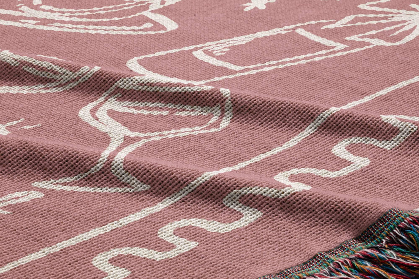 Rose Wedding Stamp Woven Blanket