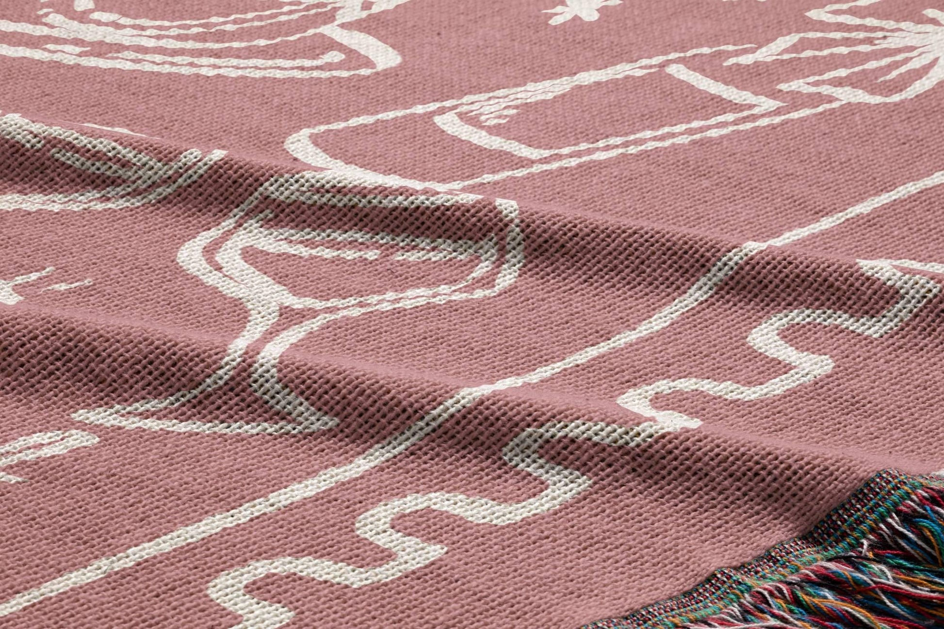 Rose Wedding Stamp Woven Blanket - Oh Happy Blankets