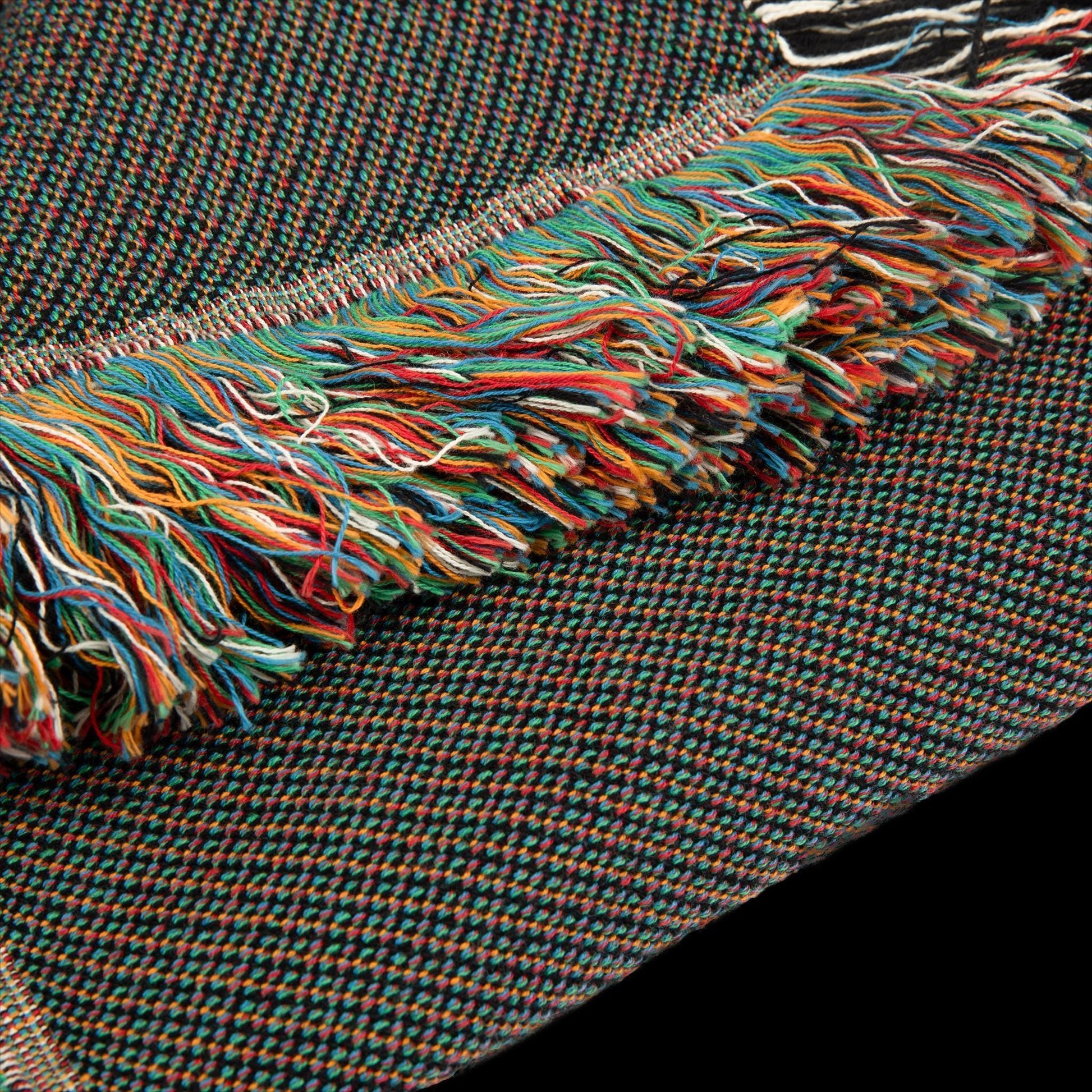 Black Halloween Ghost Woven Blanket - Oh Happy Blankets