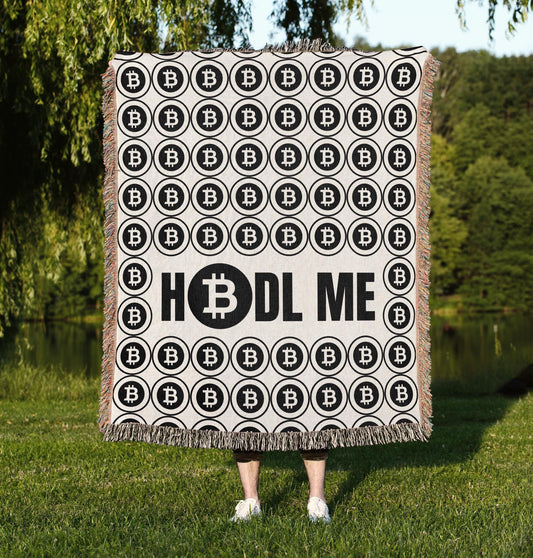 Bitcoin Crypto Woven Blanket Throw - Oh Happy Blankets