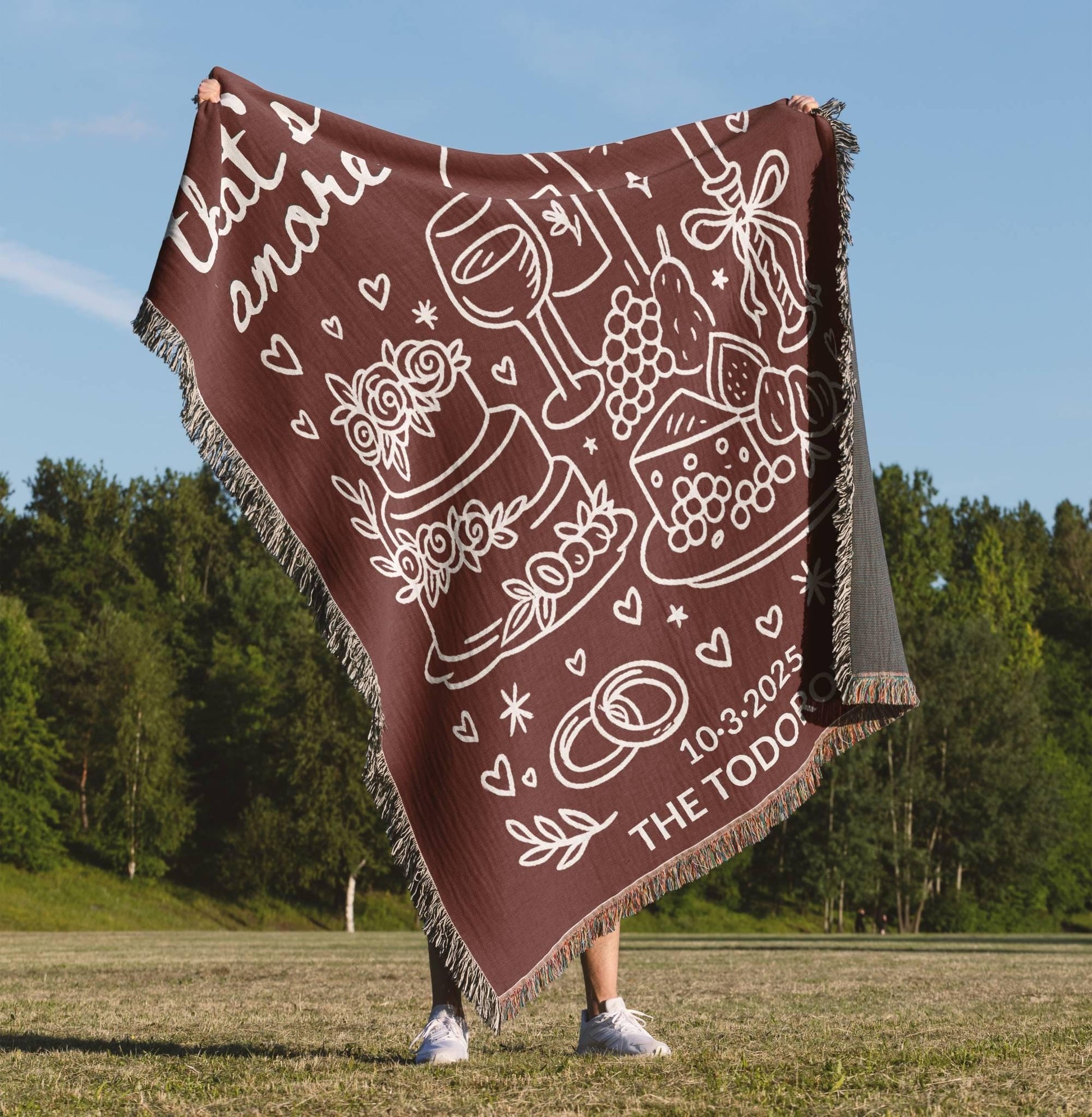 Red That's Amore Woven Blanket - Oh Happy Blankets