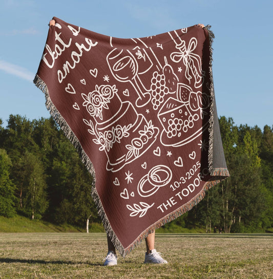 Red That's Amore Woven Blanket - Oh Happy Blankets