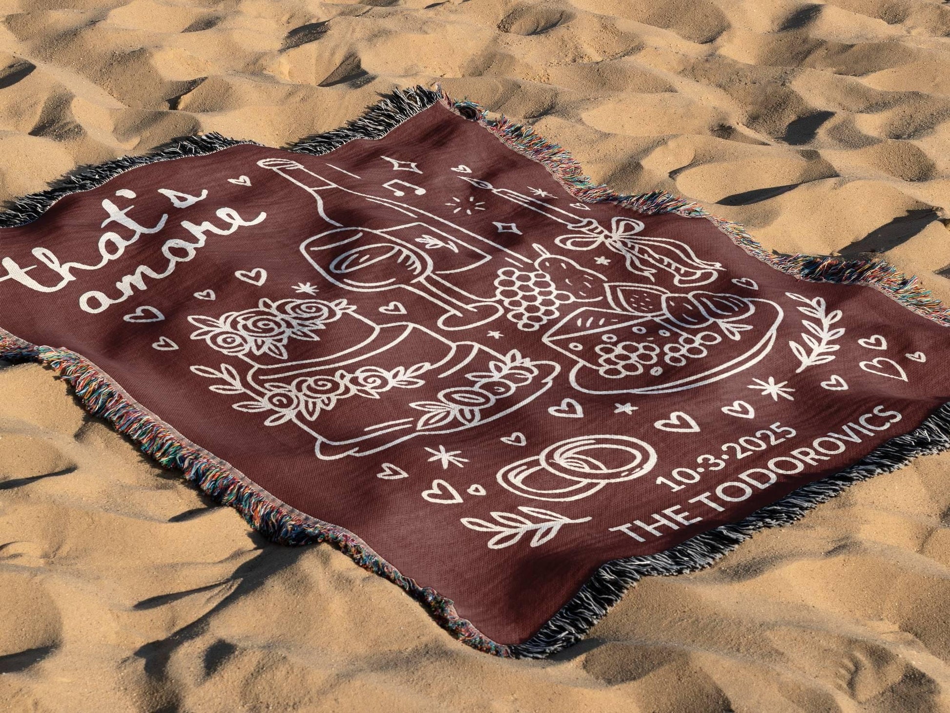 Red That's Amore Woven Blanket - Oh Happy Blankets