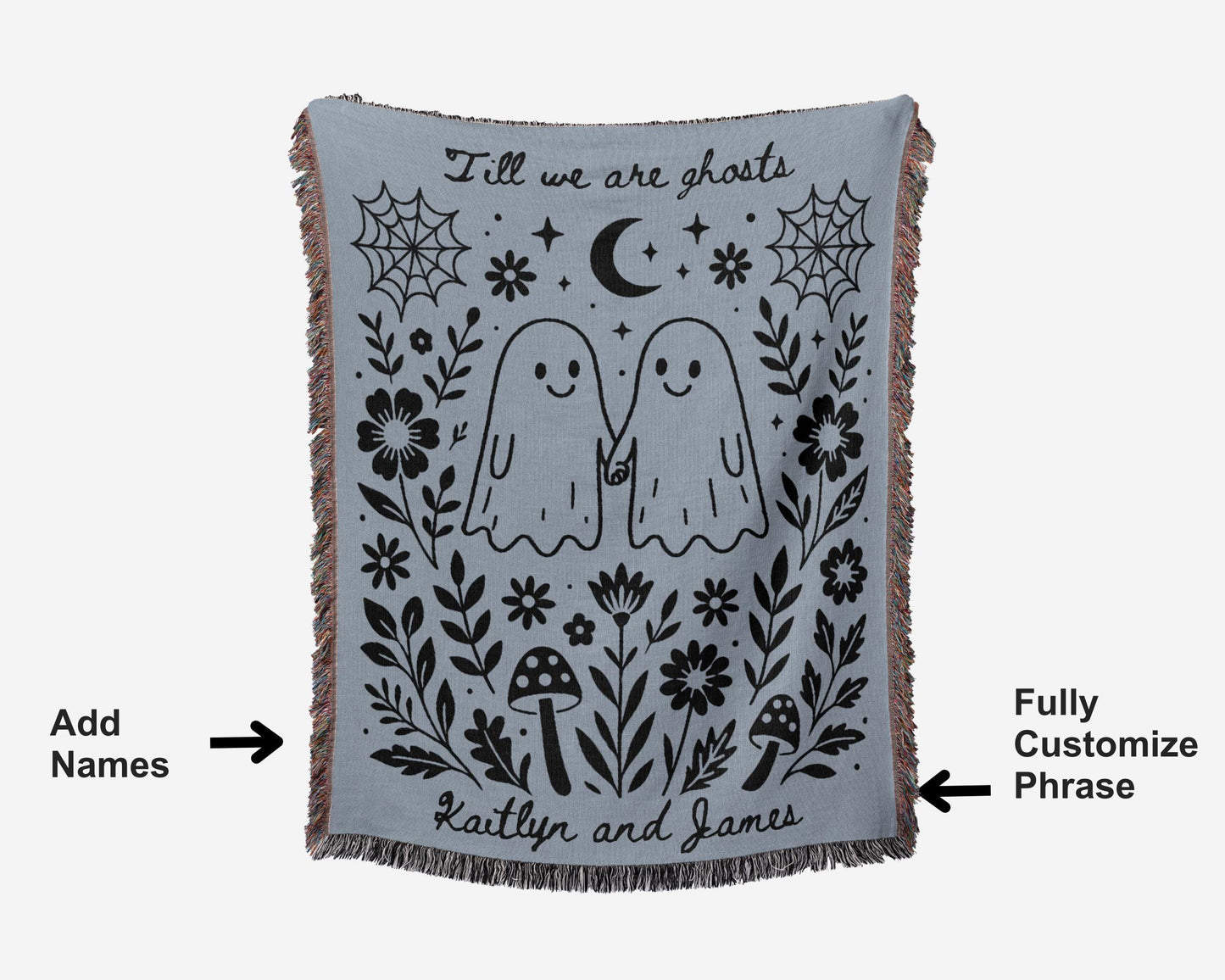 Custom Woven Ghost Couple Blanket