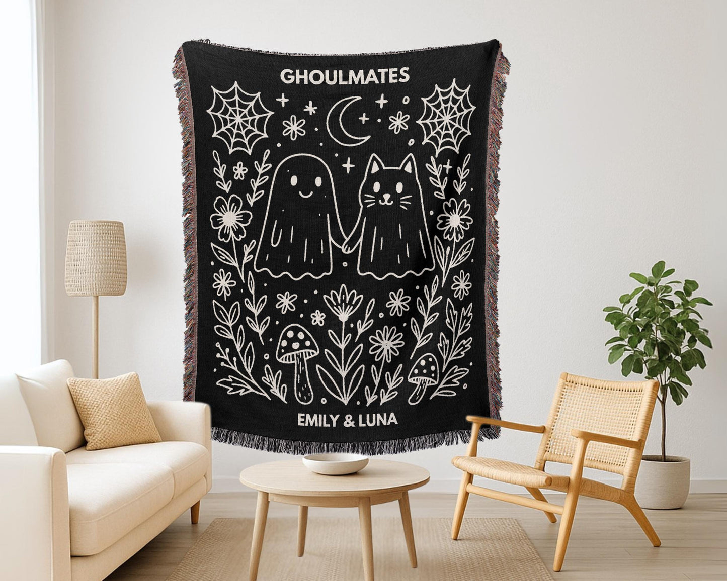 Ghoulmates Halloween Woven Blanket
