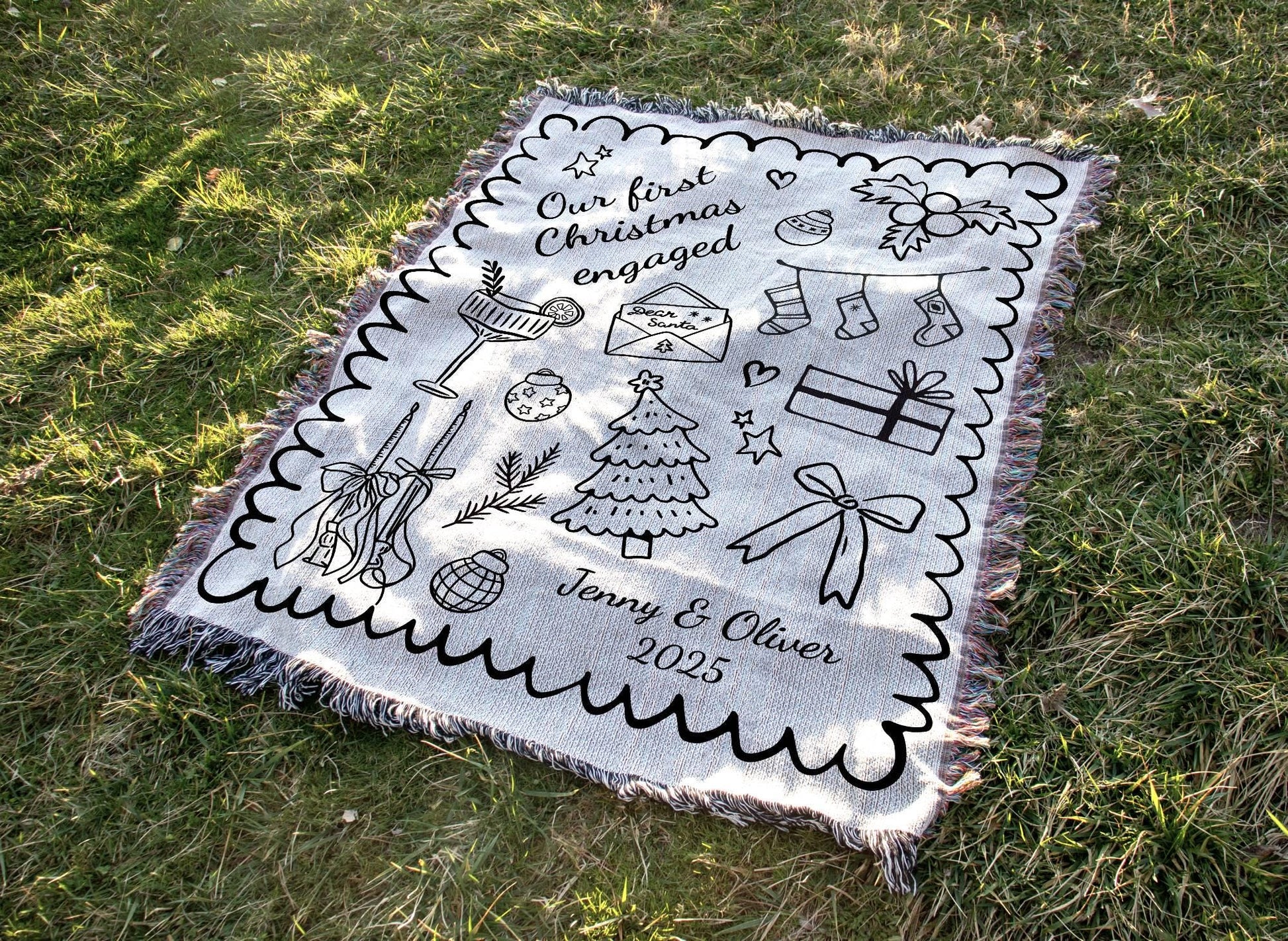 First Christmas Married Woven Blanket - Oh Happy Blankets