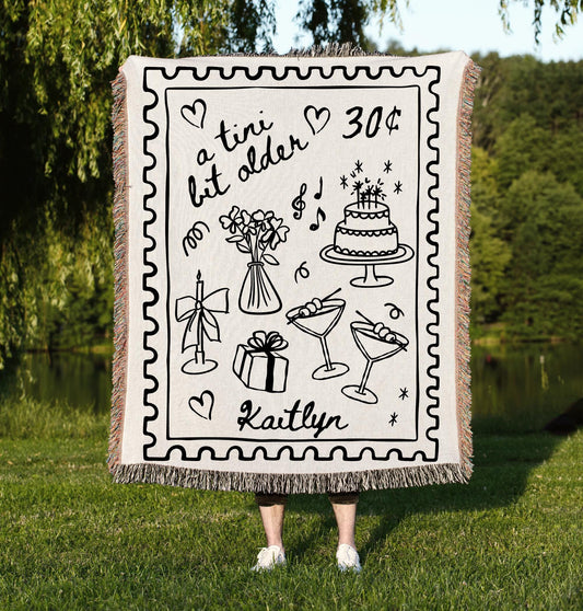 Birthday Gift: Custom Themed Woven Blanket featuring detailed artwork, ideal present for enthusiasts and collectors.