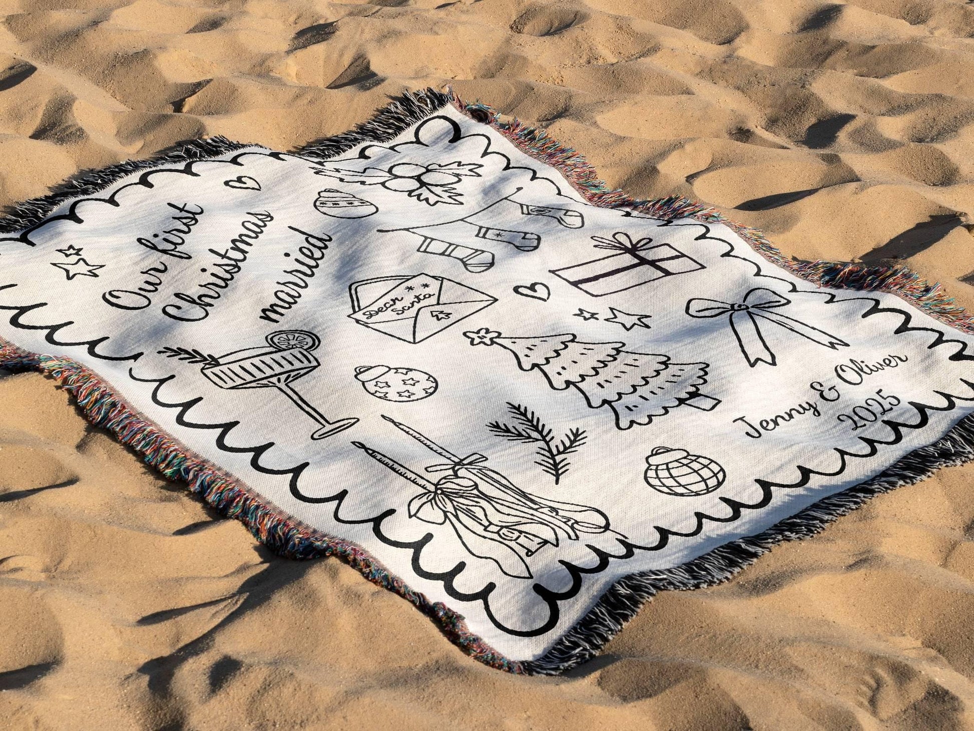 First Christmas Married Woven Blanket - Oh Happy Blankets