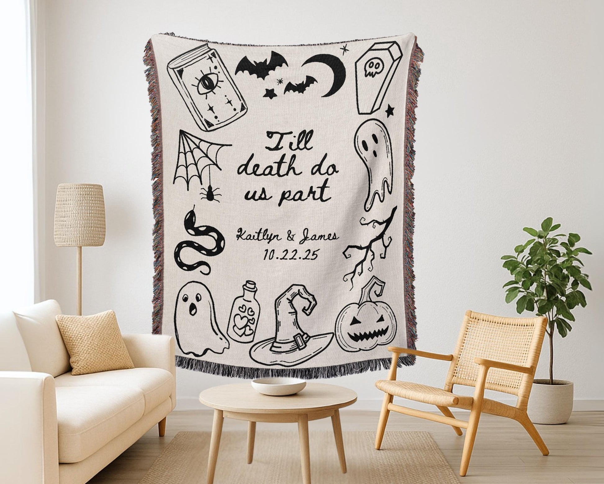 Gothic Custom Wedding Woven Blanket - Oh Happy Blankets