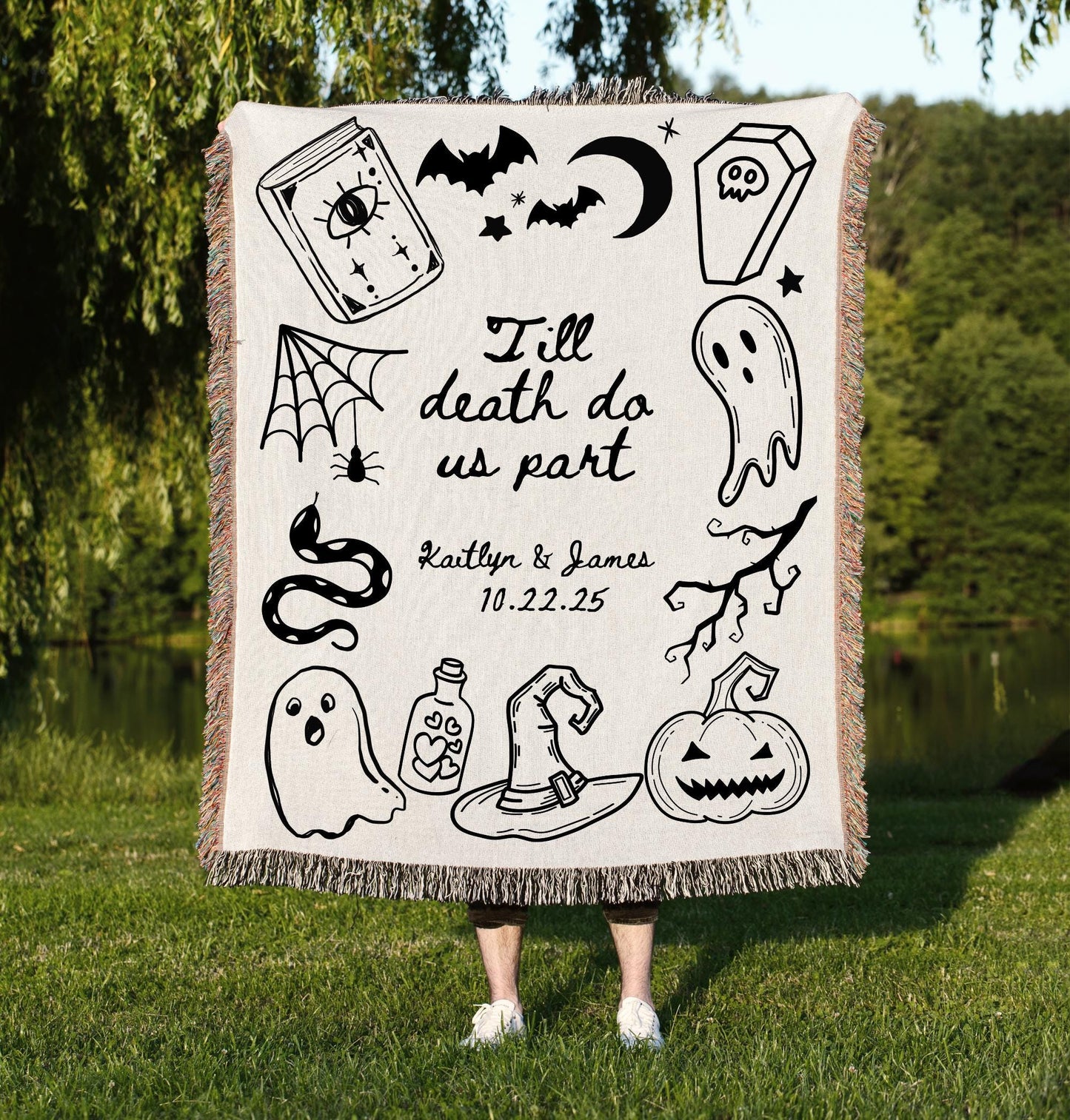 Gothic Custom Wedding Woven Blanket - Oh Happy Blankets