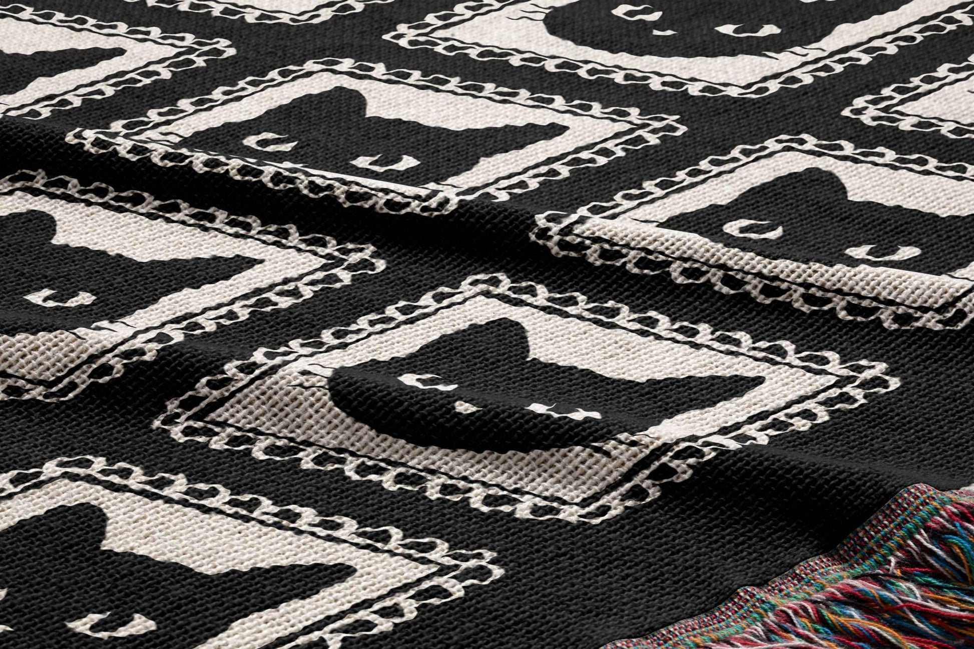 Gothic Black Cat Woven Blanket - Oh Happy Blankets