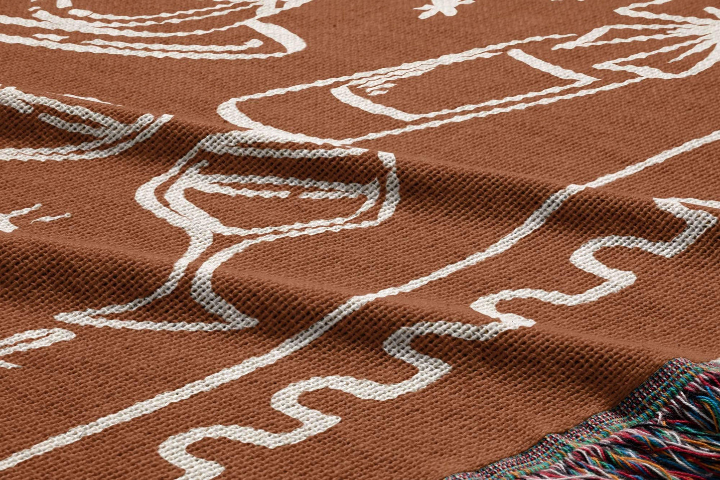 Terracotta Orange Wedding Woven Blanket