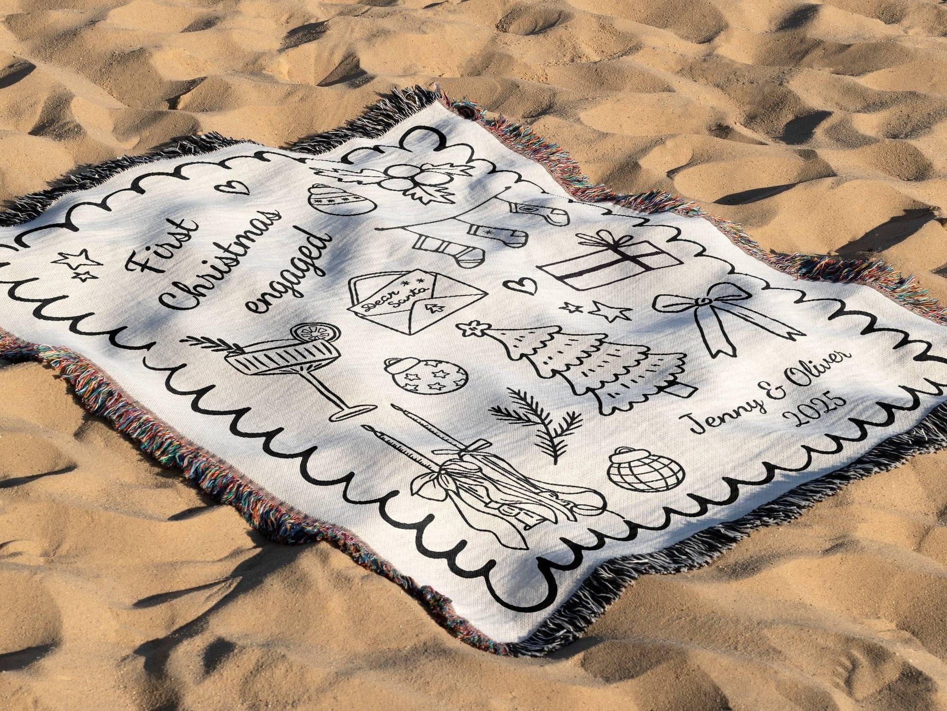 First Christmas Engaged Woven Blanket - Oh Happy Blankets