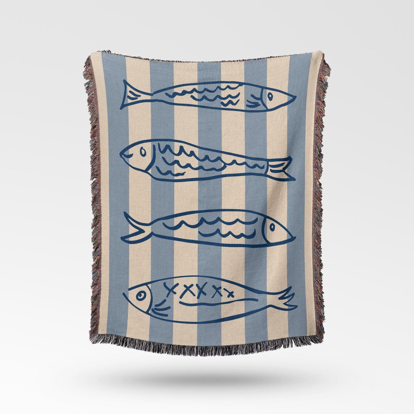 Sardine Art Woven Blanket