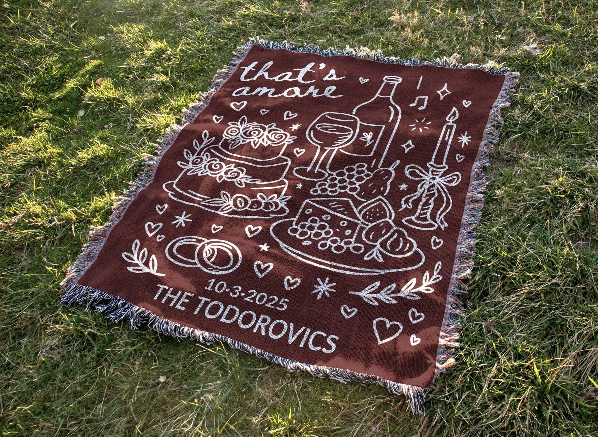 Red That's Amore Woven Blanket - Oh Happy Blankets