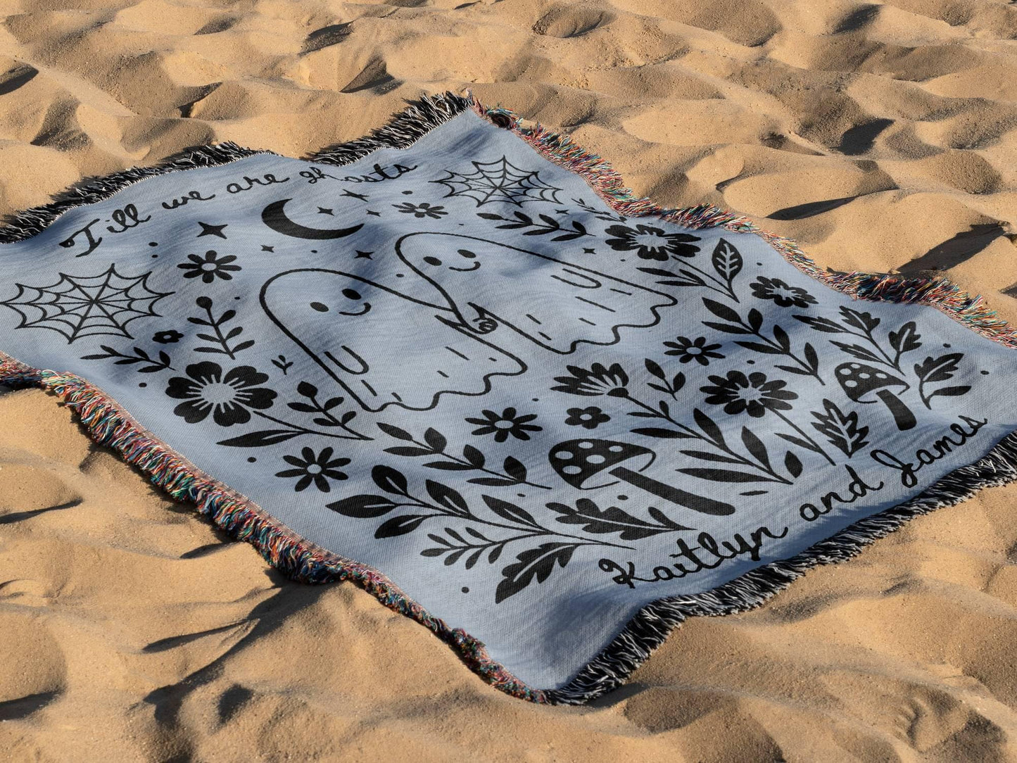 Custom Woven Ghost Couple Blanket
