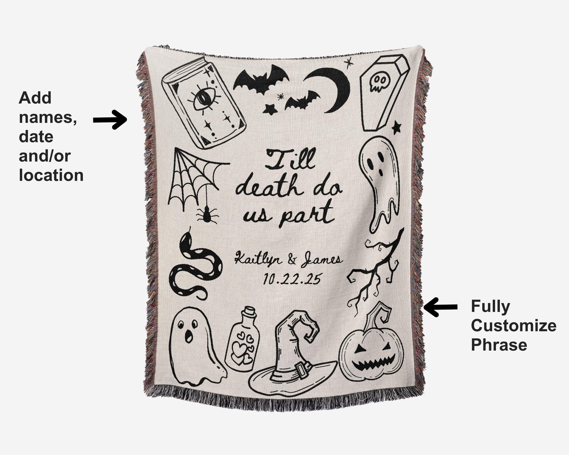 Gothic Custom Wedding Woven Blanket - Oh Happy Blankets