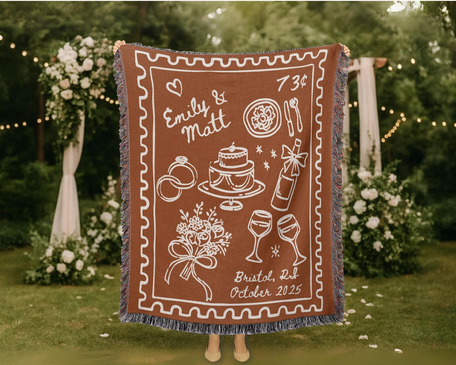 Custom Woven Blanket: Unique Wedding Gifts