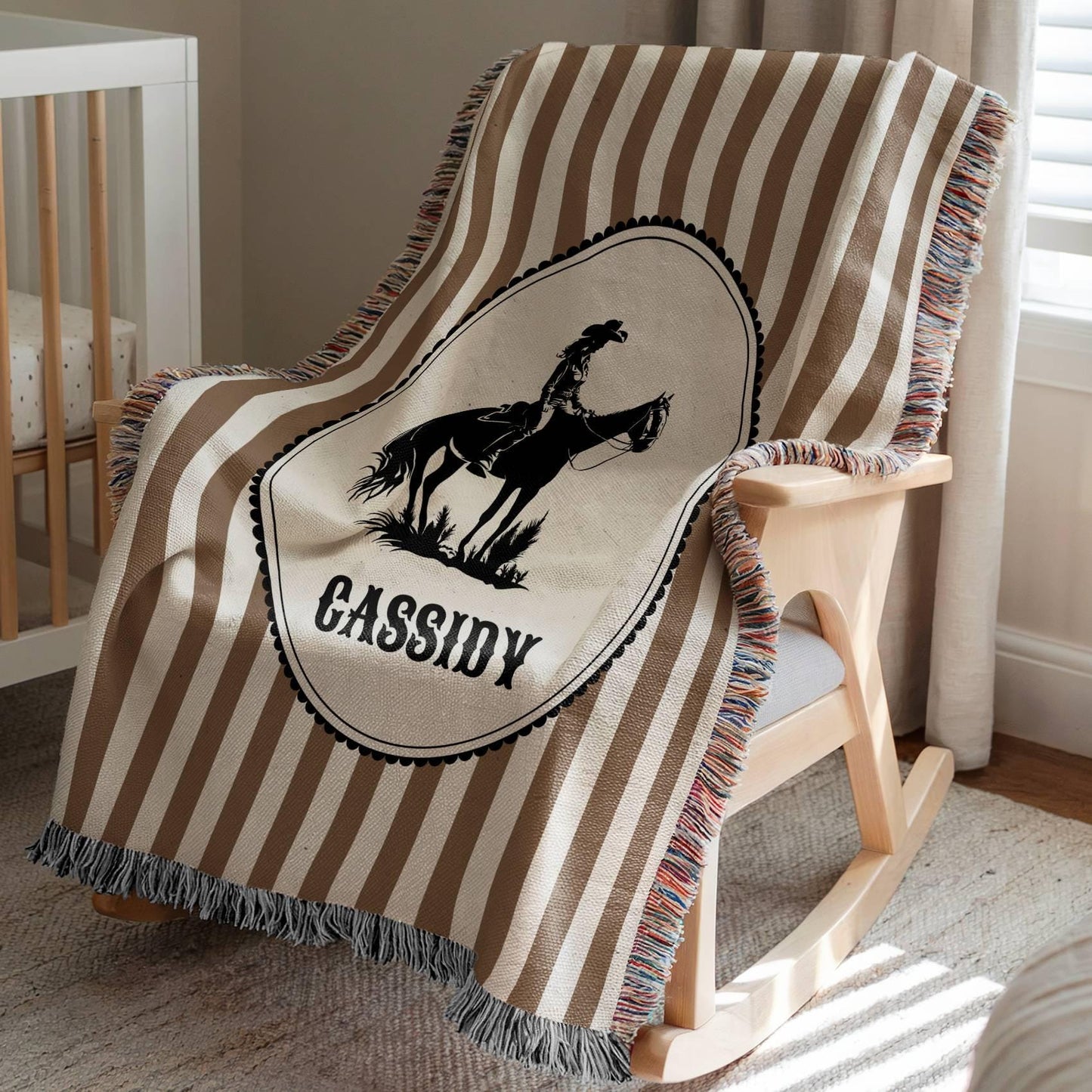 Striped Cowgirl Woven Blanket