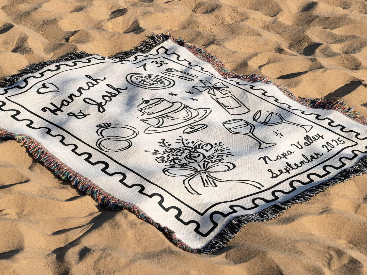 Custom Location Wedding Blanket
