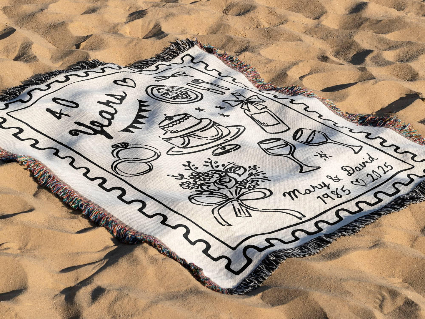 40th Wedding Anniversary Woven Blanket