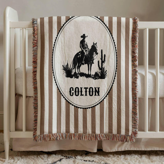 Vintage Western Baby Woven Blanket - Oh Happy Blankets