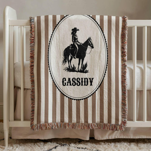 Striped Cowgirl Woven Blanket