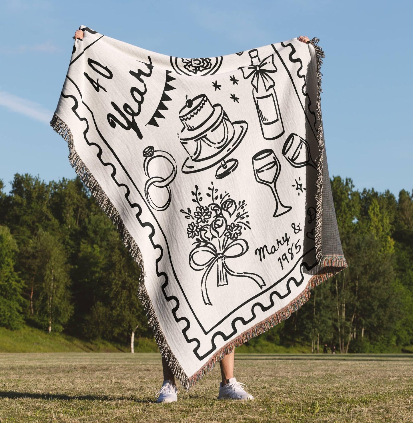 40th Wedding Anniversary Woven Blanket - Oh Happy Blankets