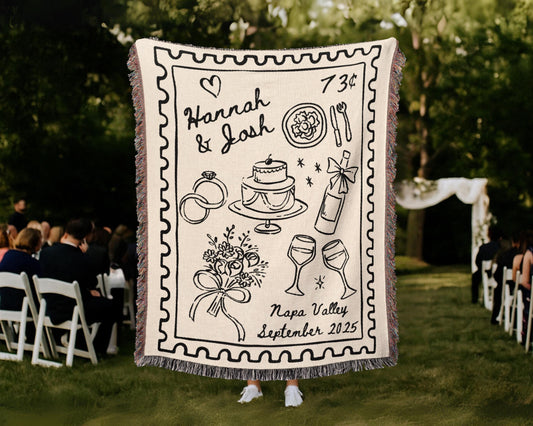 Custom Location Wedding Blanket